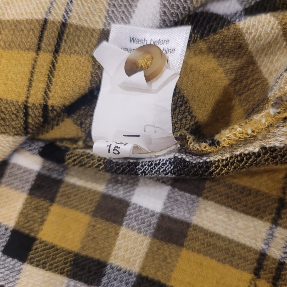 Sonoma Women's Yellow Plaid Button Down Shirt - Picture 4 of 6